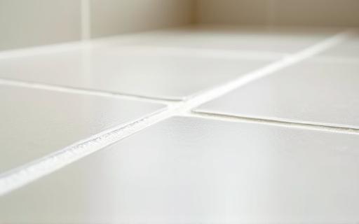 Sparkling clean bathroom floor grout after deep cleaning